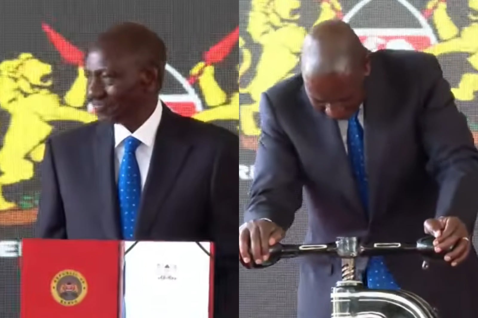 Collage photo of President William Ruto after assenting to the National Infrastructure Bill 2026.